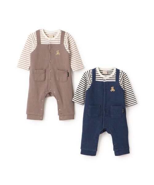 petit main / プティマイン ロンパース | ｸﾏ刺繍ｻﾛﾍﾟ風ｶﾊﾞｰｵｰﾙ | 詳細8