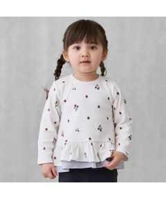 petit main / プティマイン Tシャツ | 【ｵｰｶﾞﾆｯｸ】ﾍﾟﾌﾟﾗﾑ長袖Tｼｬﾂ