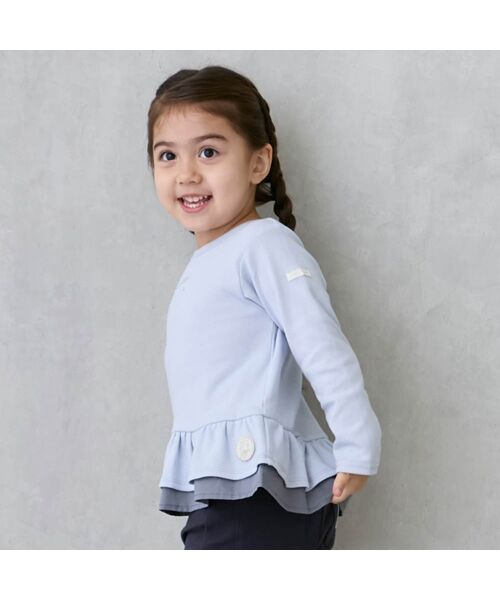 petit main / プティマイン Tシャツ | 【オーガニック】ペプラム長袖Tシャツ | 詳細1