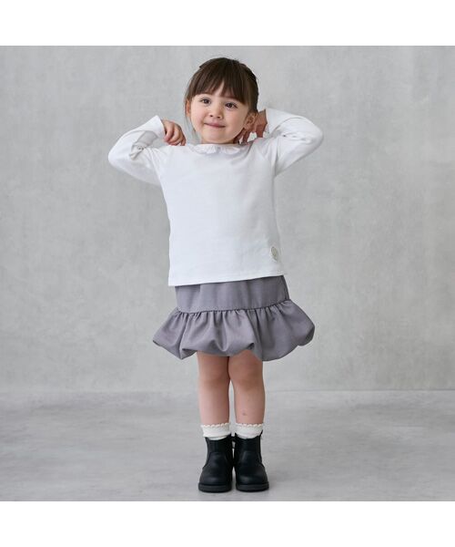 petit main / プティマイン Tシャツ | 【オーガニック】フリル衿長袖Tシャツ | 詳細5