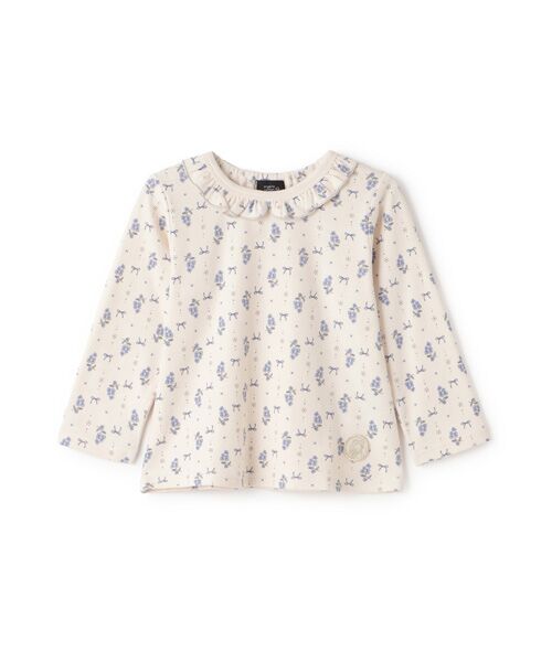 petit main/プティマイン 【オーガニック】フリル衿長袖Tシャツ キナリ 130 petit main/プティマイン 【オーガニック】フリル衿長袖Tシャツ キナリ 130