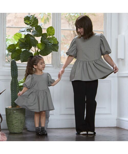 petit main / プティマイン ミニ丈・ひざ丈ワンピース | 【ﾘﾝｸ】袖ﾊﾟﾌﾜﾝﾋﾟｰｽ | 詳細3