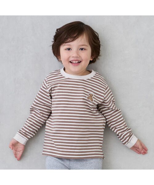 petit main/プティマイン 【プティプラ】BOYS長袖Tシャツ ベ-ジュ 80 petit main/プティマイン 【プティプラ】BOYS長袖Tシャツ ベ-ジュ 80
