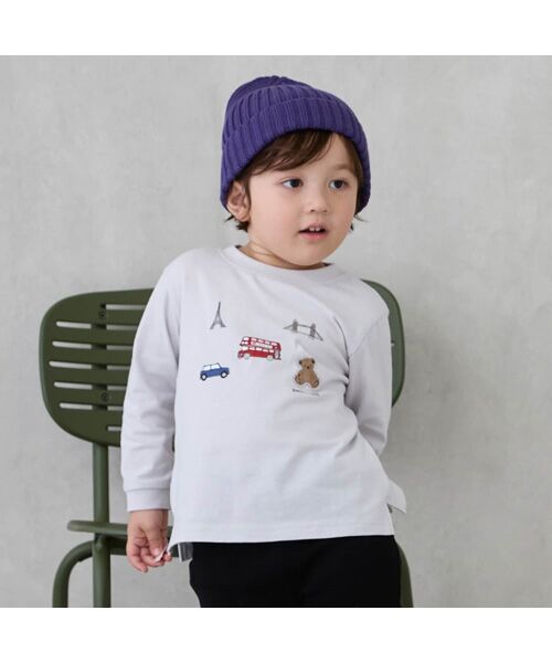 petit main/プティマイン 【プティプラ】BOYS長袖Tシャツ L・グレ- 100 petit main/プティマイン 【プティプラ】BOYS長袖Tシャツ L・グレ- 100