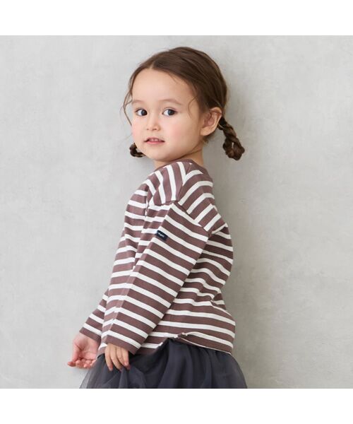 petit main / プティマイン Tシャツ | 【GOODPRICE/食品防汚】ﾎﾞｰﾀﾞｰ長袖T | 詳細2