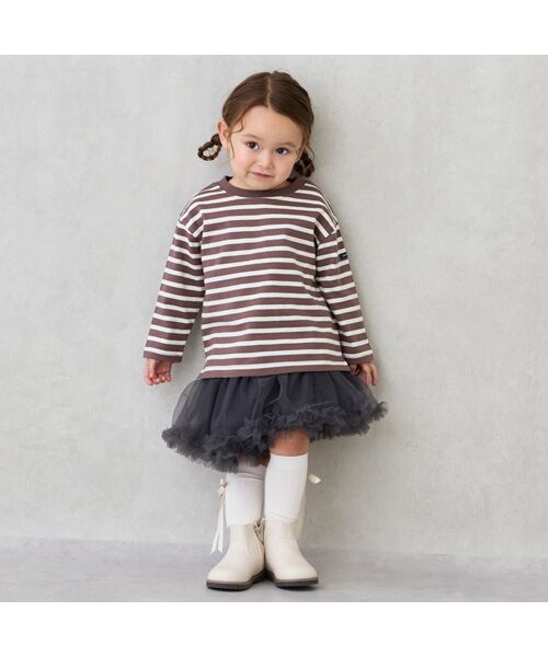 petit main / プティマイン Tシャツ | 【GOODPRICE/食品防汚】ﾎﾞｰﾀﾞｰ長袖T | 詳細3