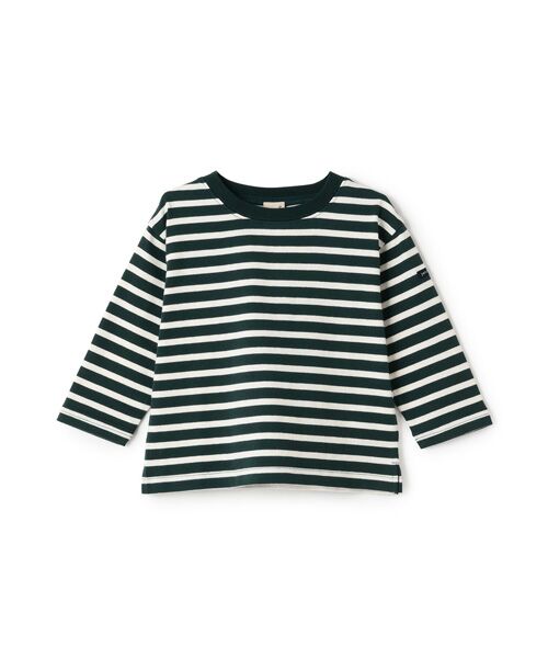 petit main/プティマイン 【GOODPRICE/食品防汚】ﾎﾞｰﾀﾞｰ長袖T ｸﾞﾘ-ﾝ 90