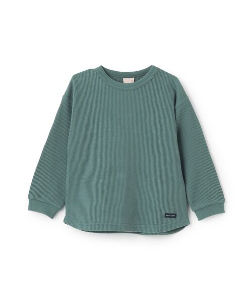 petit main/プティマイン 【GOODPRICE】ワッフル長袖Tシャツ グリ-ン 90 petit main/プティマイン 【GOODPRICE】ワッフル長袖Tシャツ グリ-ン 90