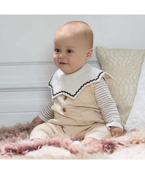 petit main / プティマイン スタイ・ビブ | 【防水】ﾗｲﾝ入り星ｽﾀｲ | 詳細1