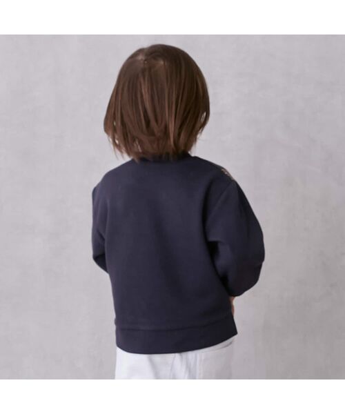 petit main / プティマイン Tシャツ | チェックドッキング長袖Tシャツ | 詳細1