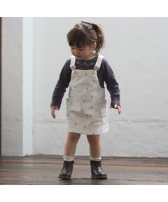 petit main / プティマイン ミニ丈・ひざ丈ワンピース | 刺繍ｻﾛﾍﾟｽｶｰﾄ