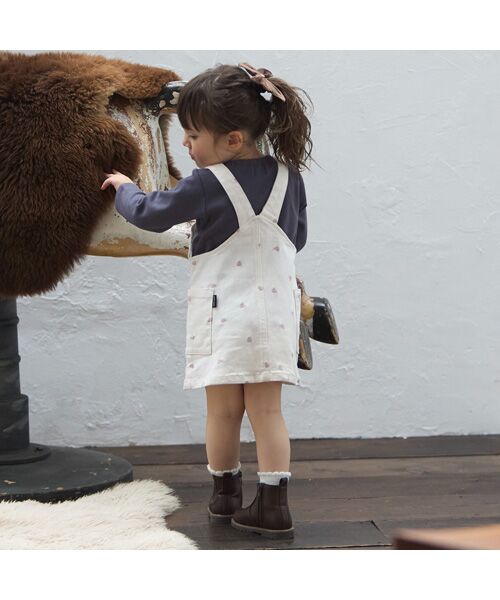 petit main / プティマイン ミニ丈・ひざ丈ワンピース | 刺繍ｻﾛﾍﾟｽｶｰﾄ | 詳細1