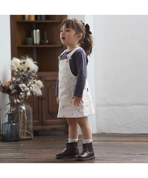 petit main / プティマイン ミニ丈・ひざ丈ワンピース | 刺繍ｻﾛﾍﾟｽｶｰﾄ | 詳細2