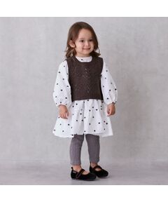 petit main / プティマイン ミニ丈・ひざ丈ワンピース | 【ﾘﾝｸ】ﾍﾞｽﾄ付ﾃｨｱｰﾄﾞﾜﾝﾋﾟｰｽ