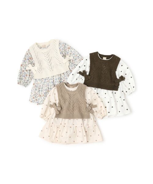 petit main / プティマイン ミニ丈・ひざ丈ワンピース | 【ﾘﾝｸ】ﾍﾞｽﾄ付ﾃｨｱｰﾄﾞﾜﾝﾋﾟｰｽ | 詳細12