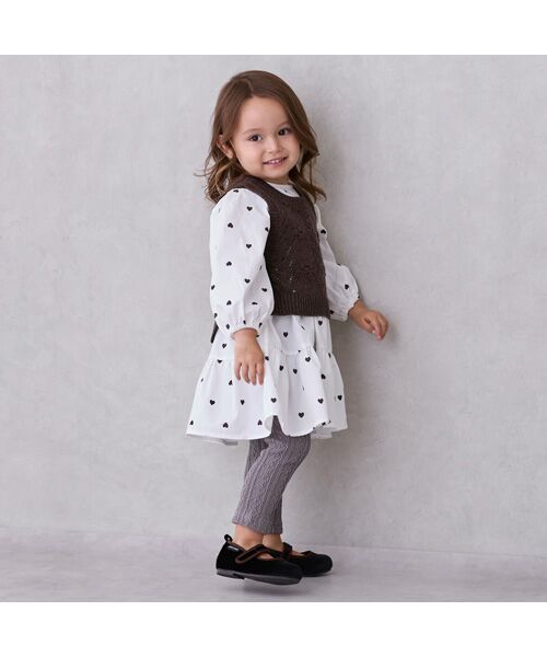 petit main / プティマイン ミニ丈・ひざ丈ワンピース | 【ﾘﾝｸ】ﾍﾞｽﾄ付ﾃｨｱｰﾄﾞﾜﾝﾋﾟｰｽ | 詳細2