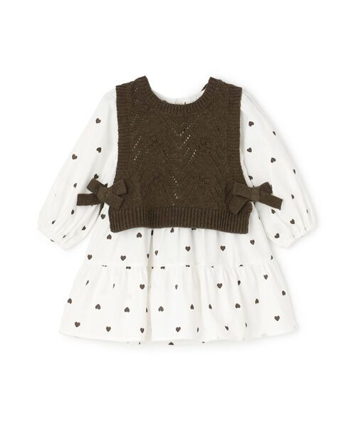 petit main / プティマイン ミニ丈・ひざ丈ワンピース | 【ﾘﾝｸ】ﾍﾞｽﾄ付ﾃｨｱｰﾄﾞﾜﾝﾋﾟｰｽ | 詳細3