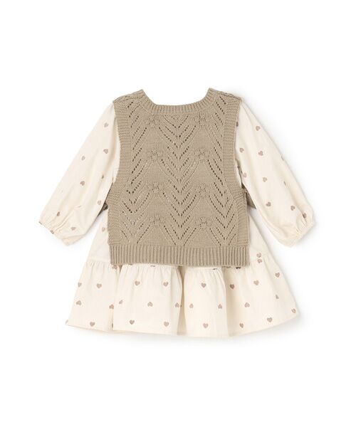 petit main / プティマイン ミニ丈・ひざ丈ワンピース | 【ﾘﾝｸ】ﾍﾞｽﾄ付ﾃｨｱｰﾄﾞﾜﾝﾋﾟｰｽ | 詳細4