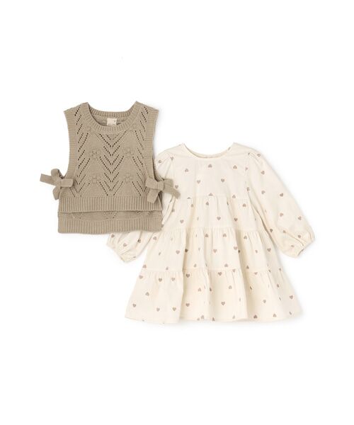 petit main / プティマイン ミニ丈・ひざ丈ワンピース | 【ﾘﾝｸ】ﾍﾞｽﾄ付ﾃｨｱｰﾄﾞﾜﾝﾋﾟｰｽ | 詳細5