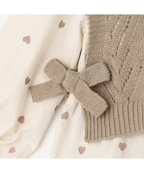 petit main / プティマイン ミニ丈・ひざ丈ワンピース | 【ﾘﾝｸ】ﾍﾞｽﾄ付ﾃｨｱｰﾄﾞﾜﾝﾋﾟｰｽ | 詳細8