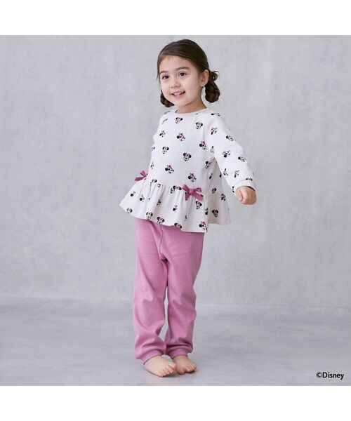 petit main/プティマイン 【Disney】ﾍﾟﾌﾟﾗﾑ長袖ﾊﾟｼﾞｬﾏ L･ﾋﾟﾝｸ 90
