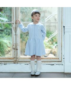 petit main / プティマイン ミニ丈・ひざ丈ワンピース | 【ﾊﾞﾚｴ】前あき衿ﾜﾝﾋﾟｰｽ