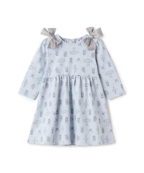 petit main/プティマイン 【GOODPRICE】柄ﾘﾎﾞﾝｶｯﾄﾜﾝﾋﾟｰｽ L･ﾌﾞﾙ- 90