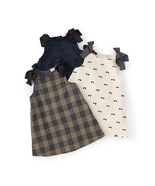 petit main / プティマイン ミニ丈・ひざ丈ワンピース | 【ﾘﾝｸ】肩ﾘﾎﾞﾝｼﾞｬﾝﾊﾟｰｽｶｰﾄ | 詳細19