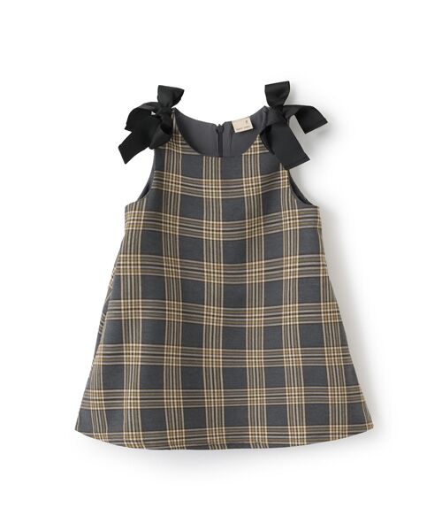 petit main / プティマイン ミニ丈・ひざ丈ワンピース | 【ﾘﾝｸ】肩ﾘﾎﾞﾝｼﾞｬﾝﾊﾟｰｽｶｰﾄ | 詳細7