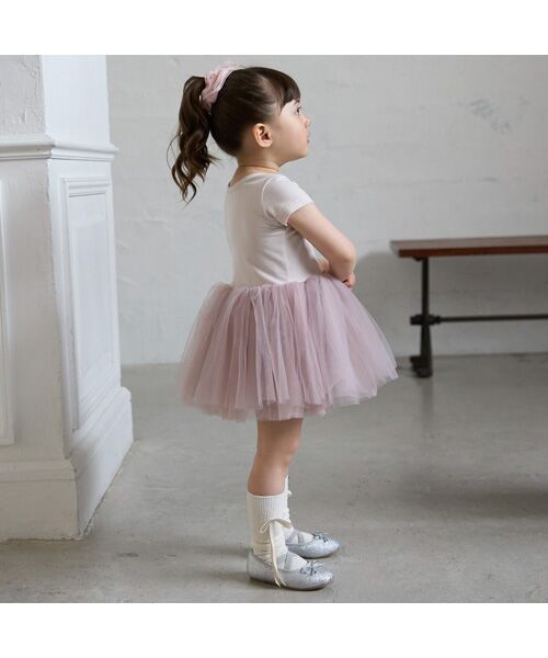 petit main / プティマイン ミニ丈・ひざ丈ワンピース | 【ﾊﾞﾚｴ】ﾁｭｰﾙﾜﾝﾋﾟｰｽ | 詳細1