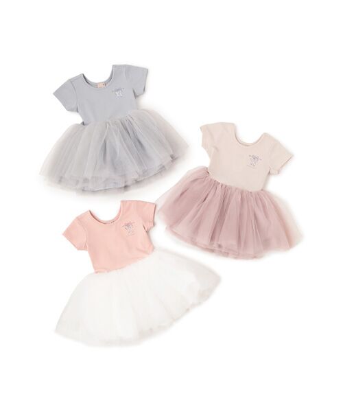 petit main / プティマイン ミニ丈・ひざ丈ワンピース | 【ﾊﾞﾚｴ】ﾁｭｰﾙﾜﾝﾋﾟｰｽ | 詳細14