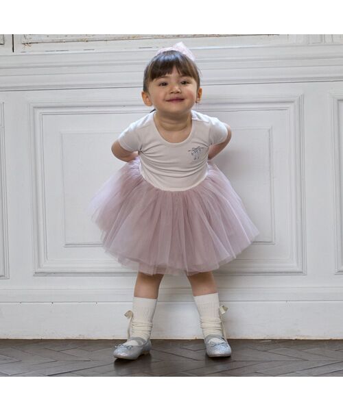 petit main / プティマイン ミニ丈・ひざ丈ワンピース | 【ﾊﾞﾚｴ】ﾁｭｰﾙﾜﾝﾋﾟｰｽ | 詳細2