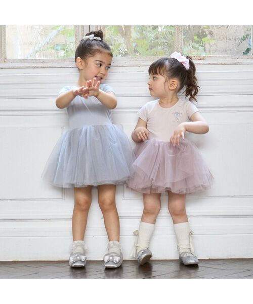 petit main / プティマイン ミニ丈・ひざ丈ワンピース | 【ﾊﾞﾚｴ】ﾁｭｰﾙﾜﾝﾋﾟｰｽ | 詳細3