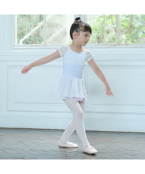 petit main / プティマイン ミニ丈・ひざ丈ワンピース | 【バレエ】レースレオタードセット(ラベンダー)