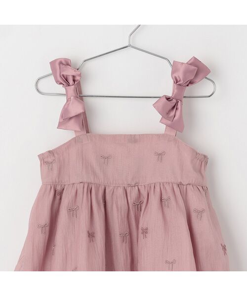 petit main / プティマイン ロンパース | ﾘﾎﾞﾝ刺繍OPｾｯﾄｱｯﾌﾟ | 詳細5