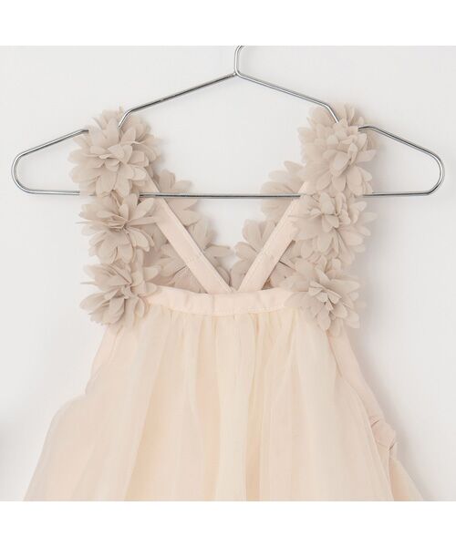 petit main / プティマイン ロンパース | お花ﾁｭｰﾙ長袖OPｾｯﾄ | 詳細5