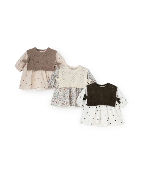 petit main / プティマイン ベビー・キッズウエア | 【ﾘﾝｸ】ﾍﾞｽﾄ付きOPｾｯﾄｱｯﾌﾟ | 詳細12