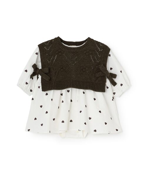 petit main / プティマイン ベビー・キッズウエア | 【ﾘﾝｸ】ﾍﾞｽﾄ付きOPｾｯﾄｱｯﾌﾟ | 詳細2
