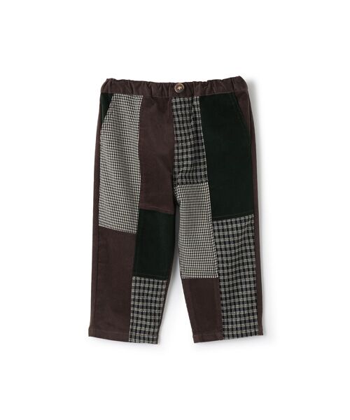 petit main/プティマイン パッチワークパンツ グリ-ン 120