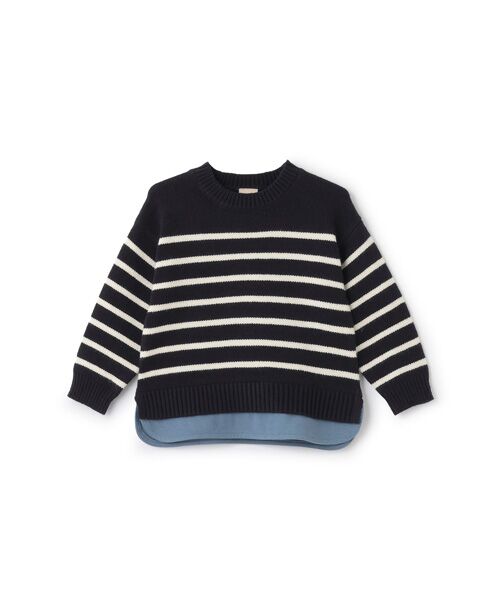 petit main/プティマイン 【ウォッシャブル】ボーダーニット コン M