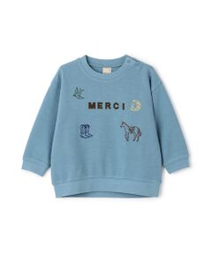 petit main / プティマイン Tシャツ | ロゴモチーフ接結長袖Tシャツ