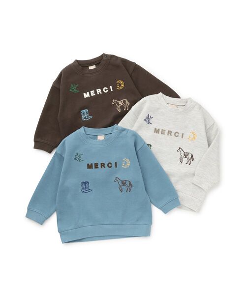 petit main / プティマイン Tシャツ | ロゴモチーフ接結長袖Tシャツ | 詳細15