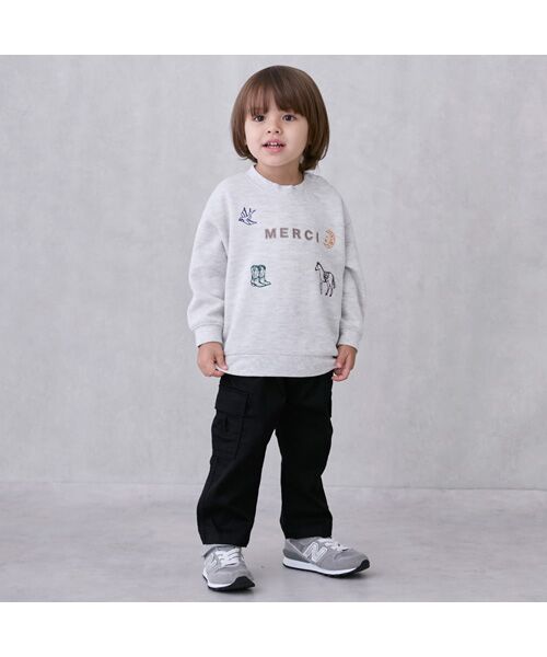 petit main / プティマイン Tシャツ | ロゴモチーフ接結長袖Tシャツ | 詳細3