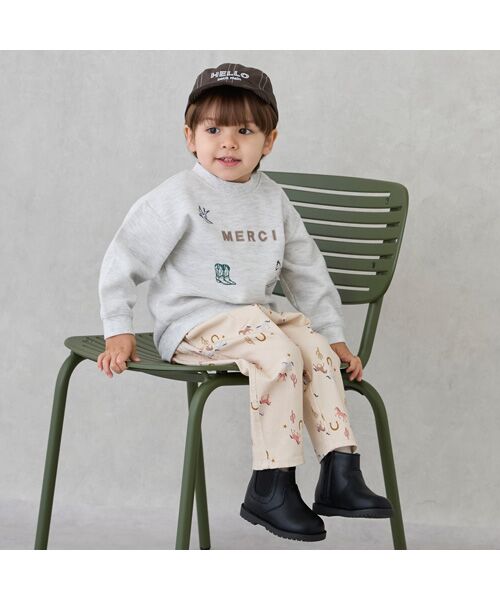 petit main / プティマイン Tシャツ | ロゴモチーフ接結長袖Tシャツ | 詳細5