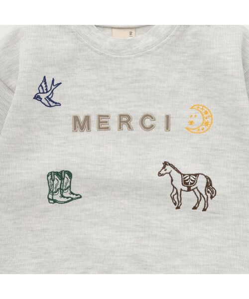 petit main / プティマイン Tシャツ | ロゴモチーフ接結長袖Tシャツ | 詳細9