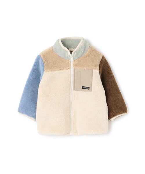 petit main/プティマイン ボアジャケット アイボリ- 90