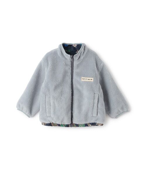 petit main/プティマイン 【撥水加工】柄×ボアブルゾン L･ブル- 130
