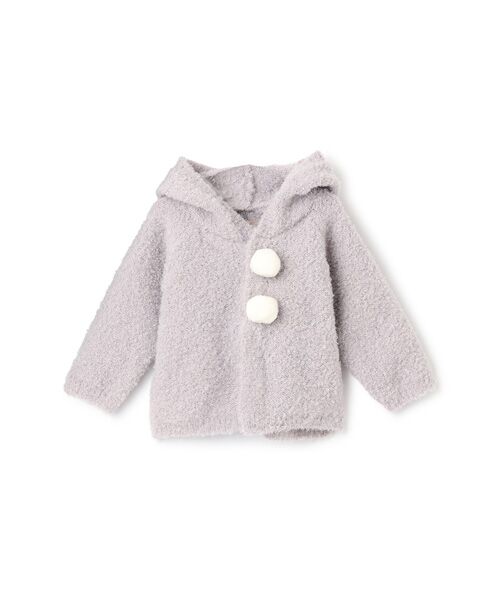 petit main/プティマイン ねこﾆｯﾄｶｰﾃﾞｨｶﾞﾝ L･ｸﾞﾚ- 80