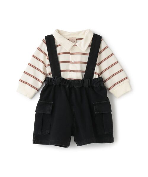 petit main/プティマイン ｻｽ付きｶｰｺﾞﾊﾟﾝﾂｾｯﾄ ｵﾌﾎﾜｲﾄ 80