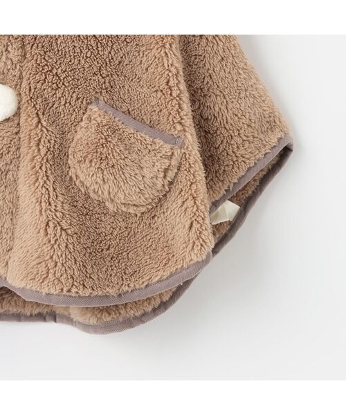 petit main / プティマイン ベビー・キッズウエア | 【抗菌防臭】2WAYアニマルボアケープ | 詳細7